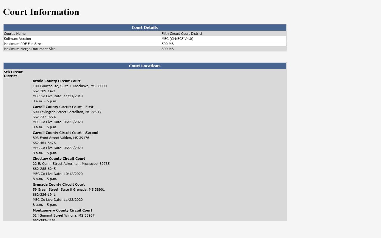 Webster County court records after jail arrest MEC information page